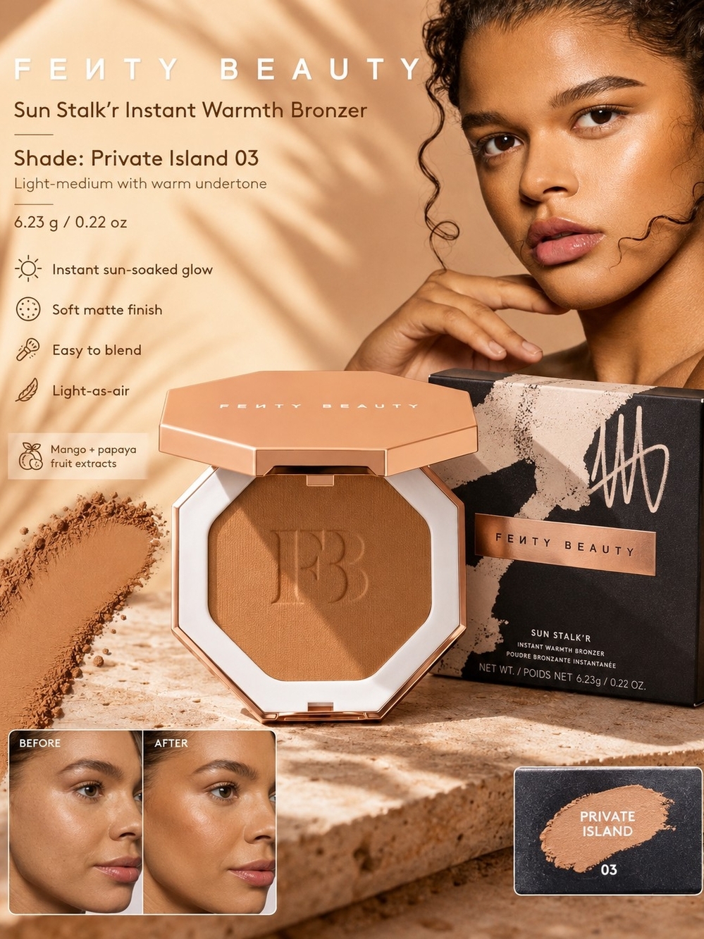 Fenty Beauty Sun Stalk’r Instant Warmth Bronzer – Private Island 03